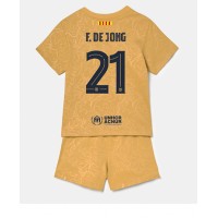 Barcelona Frenkie de Jong #21 Fotballklær Bortedraktsett Barn 2022-23 Kortermet (+ korte bukser)